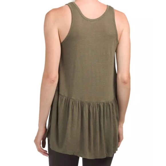 ON THE ROAD Olive Green Sleeveless Tank Top - Picture 2 of 2